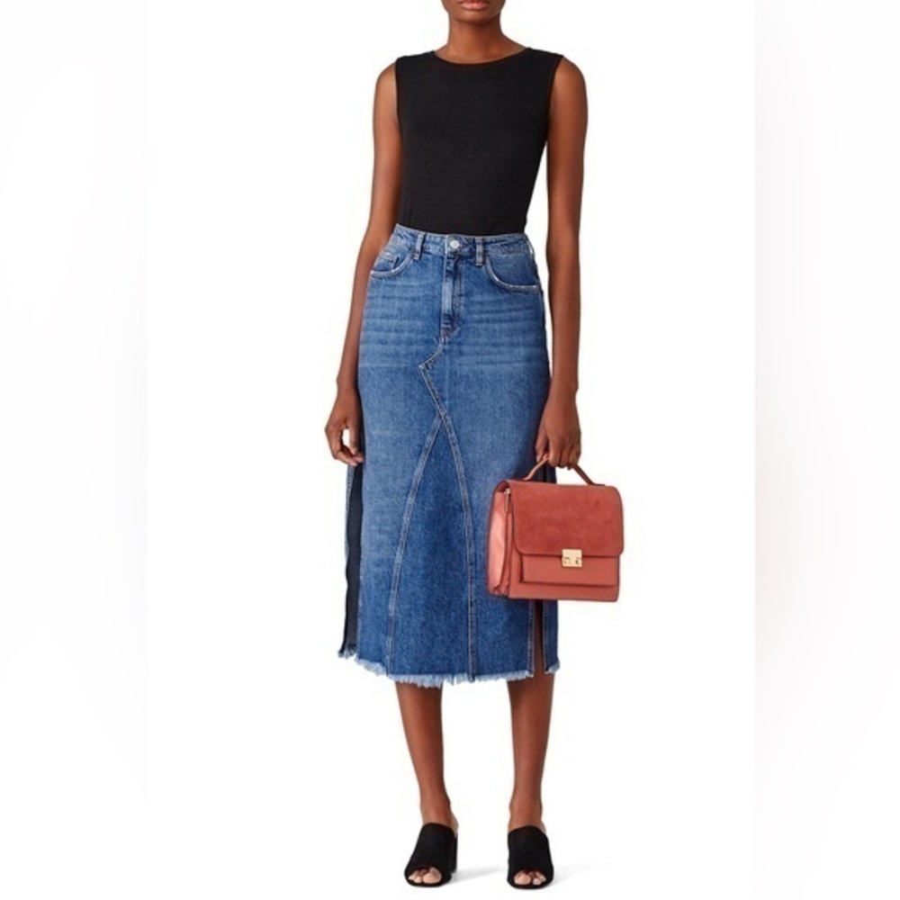Free People Denim Maxi Skirt - size 0